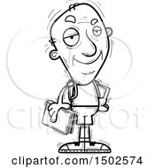 Clipart Of A Confident Senior Male Community College Student Royalty Free Vector Illustration