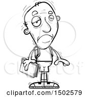 Clipart Of A Sad Senior Male Community College Student Royalty Free Vector Illustration