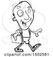 Clipart Of A Walking Senior Male Community College Student Royalty Free Vector Illustration