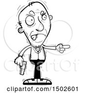 Clipart Of A Mad Pointing Senior Male Spy Royalty Free Vector Illustration