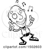 Clipart Of A Happy Dancing Senior Male Spy Royalty Free Vector Illustration