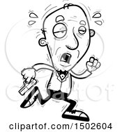 Clipart Of A Tired Running Senior Male Spy Royalty Free Vector Illustration