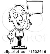 Clipart Of A Talking Senior Male Spy Royalty Free Vector Illustration
