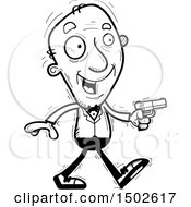 Clipart Of A Walking Senior Male Spy Royalty Free Vector Illustration