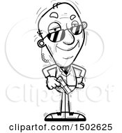 Clipart Of A Confident Senior Man Secret Service Agent Royalty Free Vector Illustration
