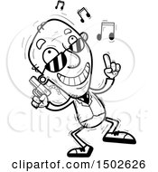 Clipart Of A Happy Dancing Senior Man Secret Service Agent Royalty Free Vector Illustration