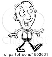 Clipart Of A Walking Senior Man In A Tuxedo Royalty Free Vector Illustration