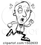Clipart Of A Tired Running Senior Man In A Tuxedo Royalty Free Vector Illustration