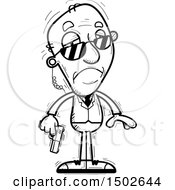 Clipart Of A Sad Senior Man Secret Service Agent Royalty Free Vector Illustration