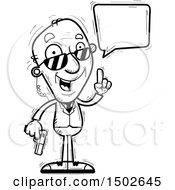 Clipart Of A Talking Senior Man Secret Service Agent Royalty Free Vector Illustration