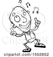Clipart Of A Happy Dancing Senior Business Man Royalty Free Vector Illustration