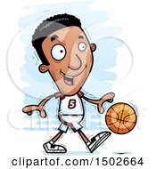Clipart Of A Dribbling Black Male Basketball Player Royalty Free Vector Illustration
