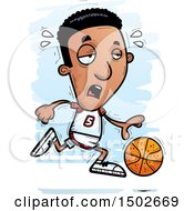 Poster, Art Print Of Tired Running Black Male Basketball Player