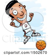 Poster, Art Print Of Jumping Black Male Basketball Player
