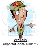 Clipart Of A Mad Pointing Black Male Scout Royalty Free Vector Illustration