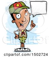 Clipart Of A Talking Black Male Scout Royalty Free Vector Illustration