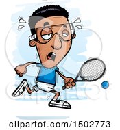 Clipart Of A Tired African American Man Racquetball Player Royalty Free Vector Illustration by Cory Thoman