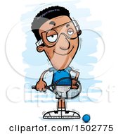 Clipart Of A Confident African American Man Racquetball Player Royalty Free Vector Illustration