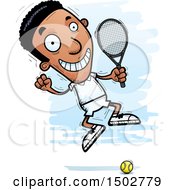Poster, Art Print Of Jumping African American Male Tennis Player