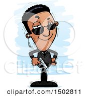 Clipart Of A Confident African American Male Secret Service Agent Royalty Free Vector Illustration