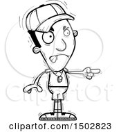 Clipart Of A Black And White Mad Pointing Black Male Coach Royalty Free Vector Illustration