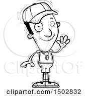 Clipart Of A Black And White Waving Black Male Coach Royalty Free Vector Illustration