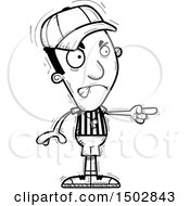 Clipart Of A Black And White Mad Pointing Black Male Referee Royalty Free Vector Illustration