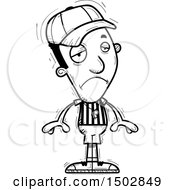 Clipart Of A Black And White Sad Black Male Referee Royalty Free Vector Illustration