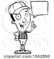 Clipart Of A Black And White Talking Black Male Referee Royalty Free Vector Illustration