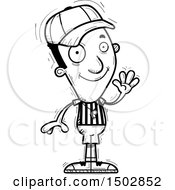 Clipart Of A Black And White Waving Black Male Referee Royalty Free Vector Illustration