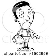 Clipart Of A Black And White Sad Black Male Rugby Player Royalty Free Vector Illustration
