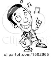 Poster, Art Print Of Black And White Black Male College Student Doing A Happy Dance