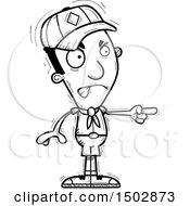 Clipart Of A Black And White Mad Pointing Black Male Scout Royalty Free Vector Illustration