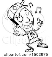 Poster, Art Print Of Black And White Black Male Scout Doing A Happy Dance