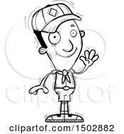 Clipart Of A Black And White Waving Black Male Scout Royalty Free Vector Illustration