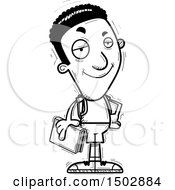 Clipart Of A Black And White Confident Black Male Community College Student Royalty Free Vector Illustration