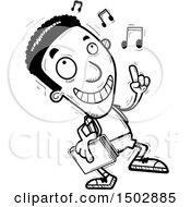 Poster, Art Print Of Black And White Black Male Community College Student Doing A Happy Dance