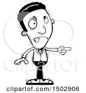 Clipart Of A Black And White Mad Pointing African American Man In A Tuxedo Royalty Free Vector Illustration