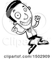 Clipart Of A Black And White Jumping African American Man In A Tuxedo Royalty Free Vector Illustration