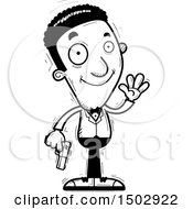 Clipart Of A Black And White Waving African American Male Spy Or Secret Service Agent Royalty Free Vector Illustration
