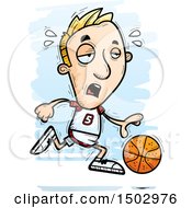 Poster, Art Print Of Tired Running White Male Basketball Player