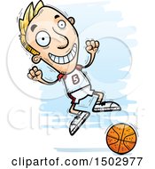 Poster, Art Print Of Jumping White Male Basketball Player