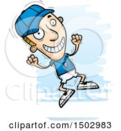 Clipart Of A Jumping White Male Basketball Player Royalty Free Vector Illustration