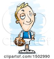 Clipart Of A Confident White Male Football Player Royalty Free Vector Illustration