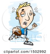 Clipart Of A Tired Running White Male Football Player Royalty Free Vector Illustration