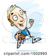 Clipart Of A Running White Male Football Player Royalty Free Vector Illustration