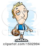 Clipart Of A Sad White Male Football Player Royalty Free Vector Illustration