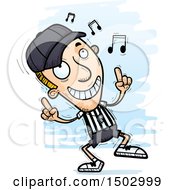 Clipart Of A White Male Referee Doing A Happy Dance Royalty Free Vector Illustration
