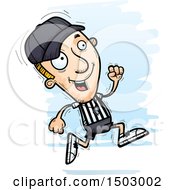 Clipart Of A Running White Male Referee Royalty Free Vector Illustration