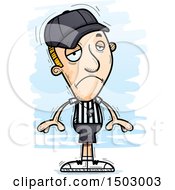 Clipart Of A Sad White Male Referee Royalty Free Vector Illustration